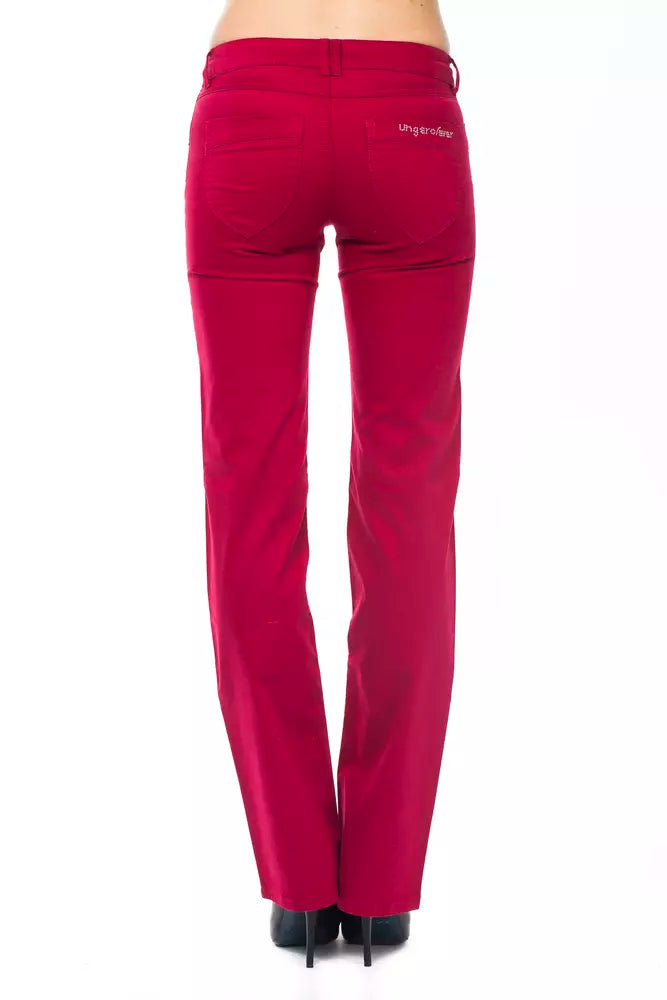 Pantaloni da donna in cotone rosso Ungaro Fever