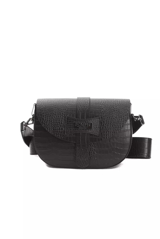 Borsa a tracolla da donna in pelle nera Donatella Pompei