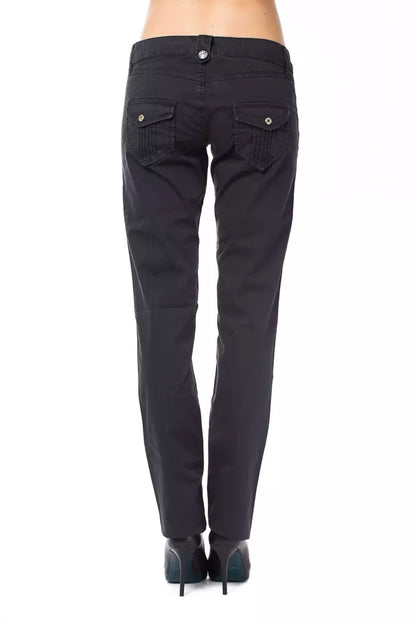 Pantaloni da donna Ungaro Fever in cotone blu vestibilità regolare
