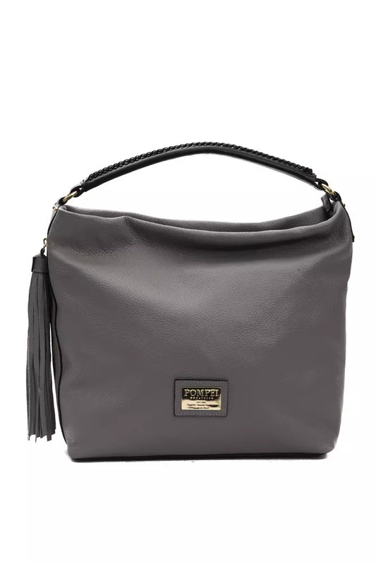 Borsa a tracolla da donna in pelle grigia Pompei Donatella