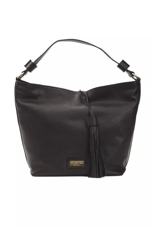 Borsa a tracolla da donna in pelle nera Pompei Donatella