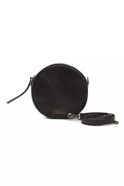 Borsa a tracolla da donna in pelle nera Pompei Donatella