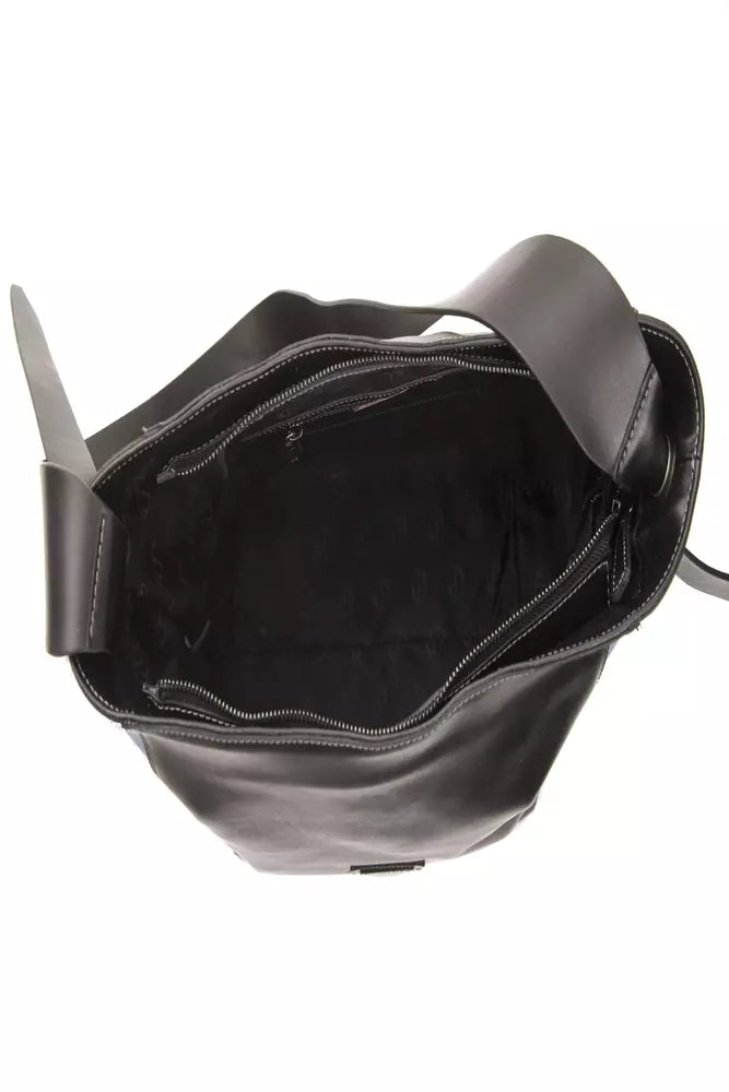 Borsa a tracolla da donna in pelle nera Pompei Donatella