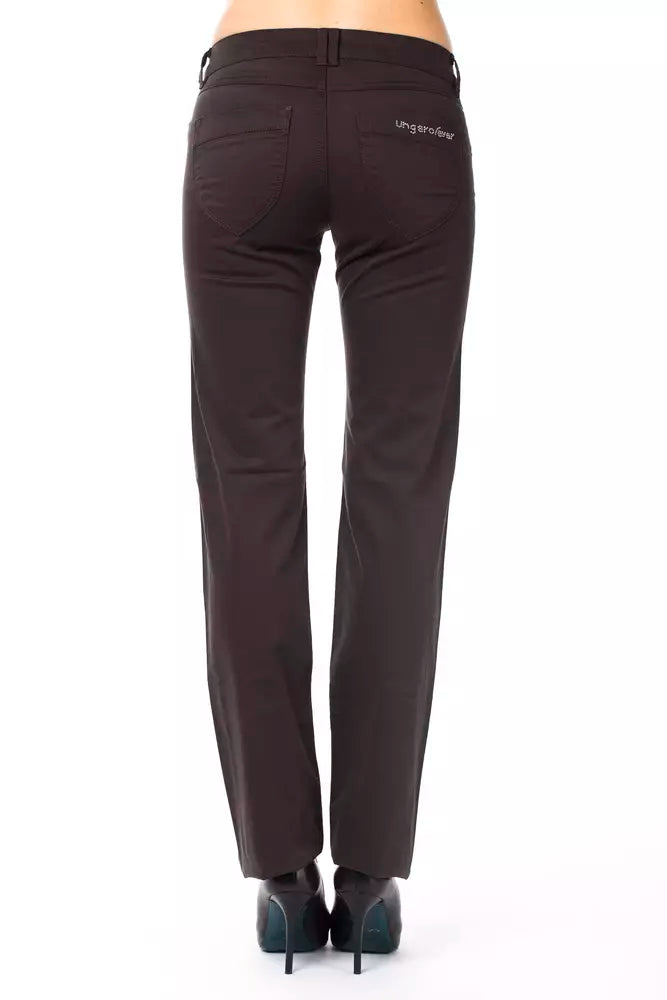 Pantaloni da donna in cotone marrone Ungaro Fever