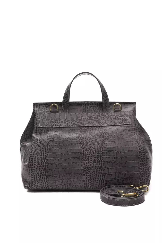 Borsa a tracolla da donna in pelle grigia Pompei Donatella