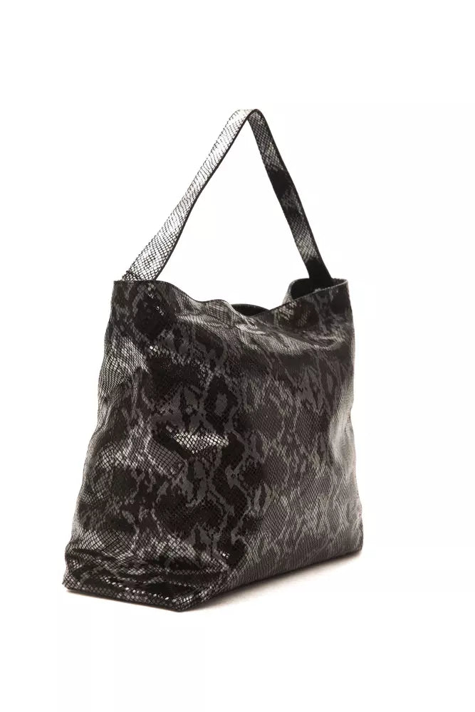 Borsa a tracolla da donna in pelle grigia Pompei Donatella