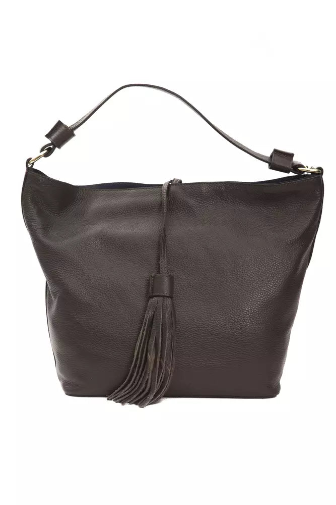 Borsa a tracolla da donna in pelle marrone Pompei Donatella