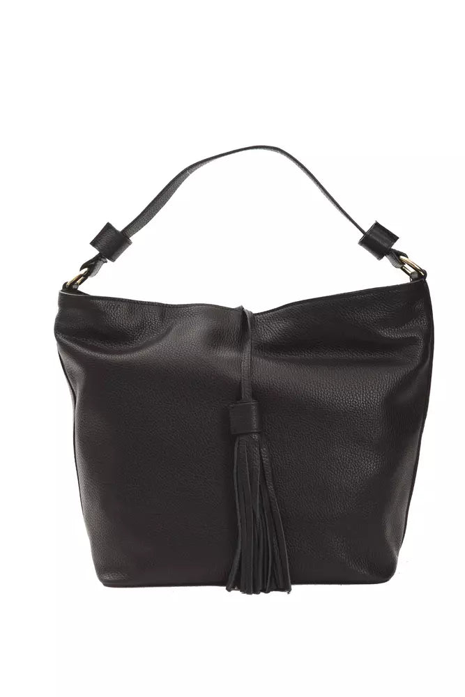 Borsa a tracolla da donna in pelle nera Pompei Donatella