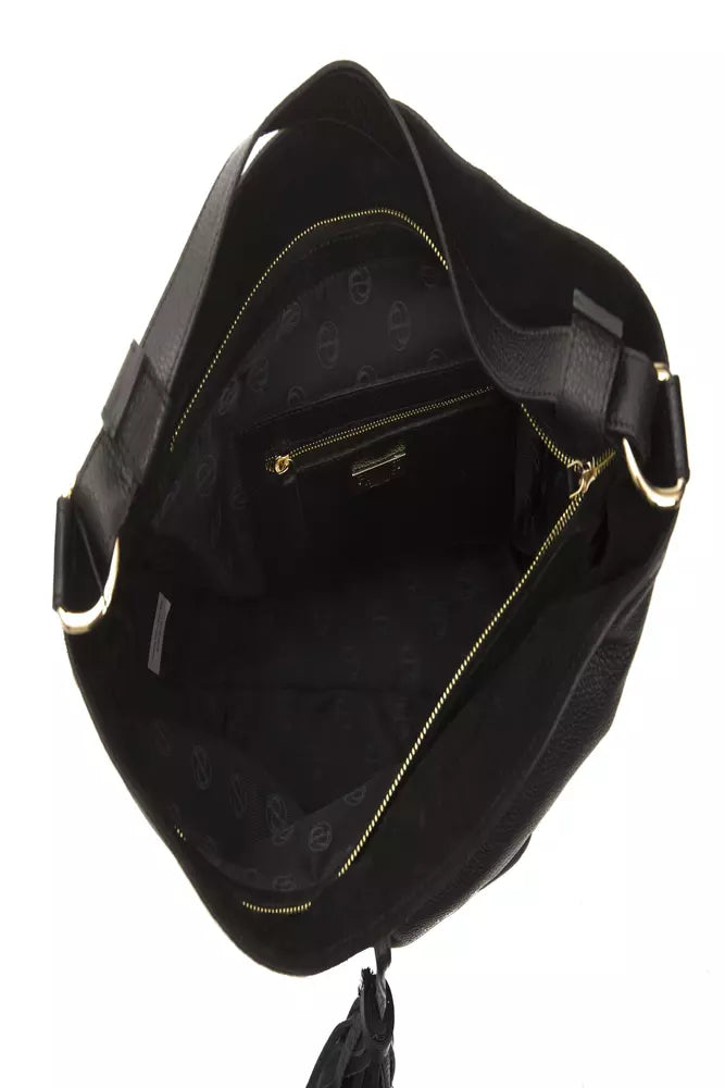 Borsa a tracolla da donna in pelle nera Pompei Donatella