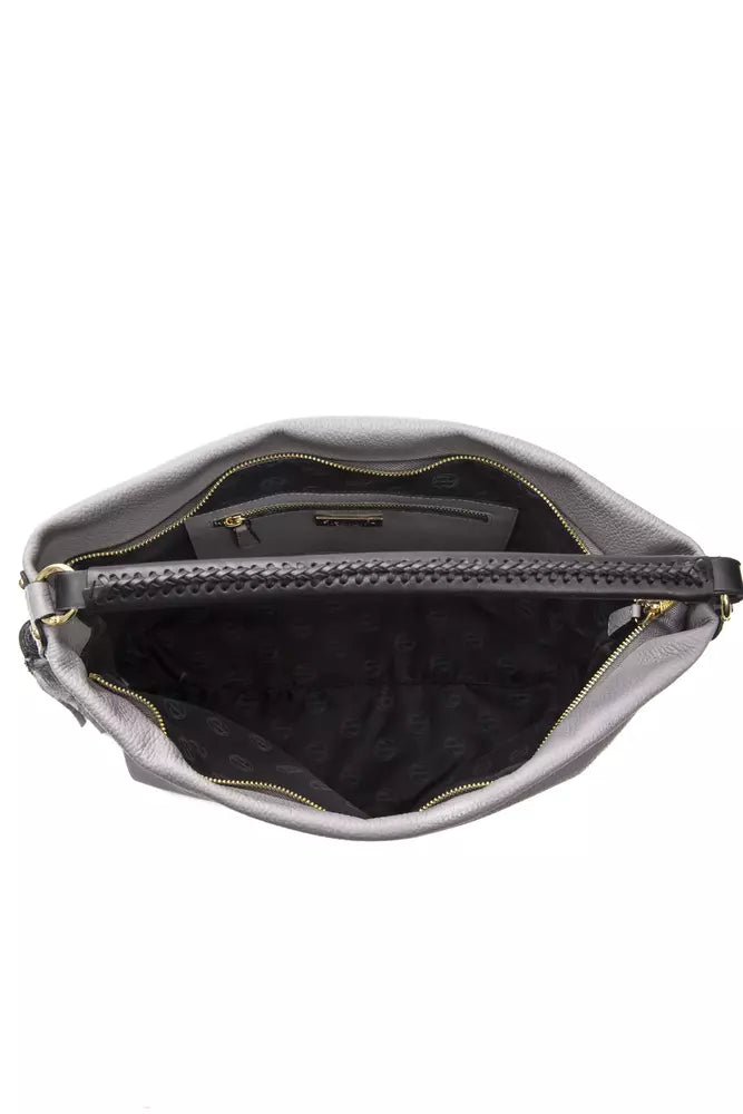 Borsa a tracolla da donna in pelle grigia Pompei Donatella