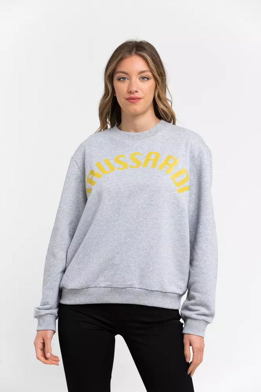 Felpa da donna in cotone grigio Trussardi