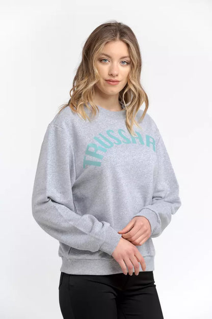 Felpa da donna in cotone grigio Trussardi