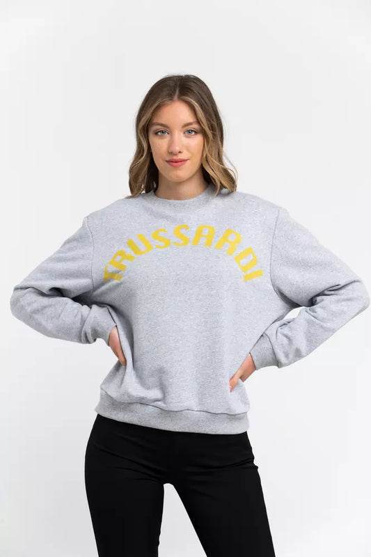 Felpa da donna in cotone grigio Trussardi