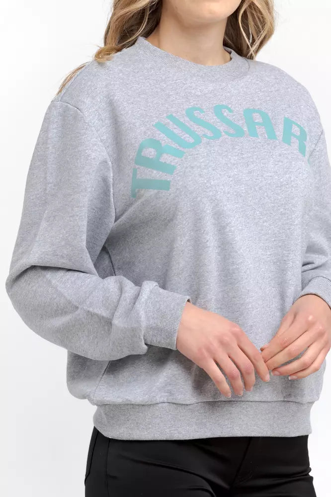 Felpa da donna in cotone grigio Trussardi