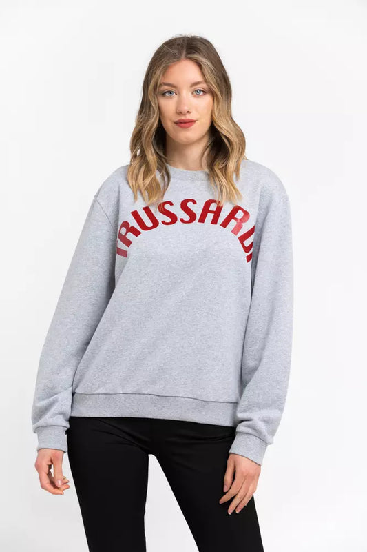 Felpa da donna in cotone grigio Trussardi