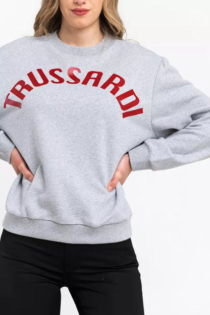 Felpa da donna in cotone grigio Trussardi