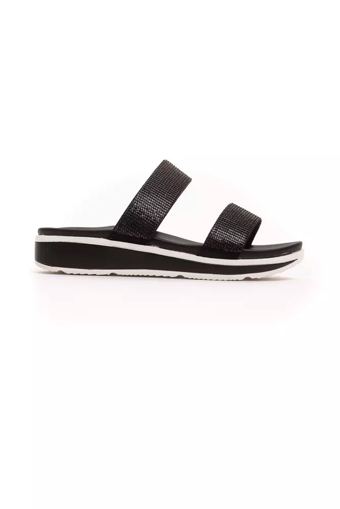 Sandalo da donna in tessuto nero originale Péché