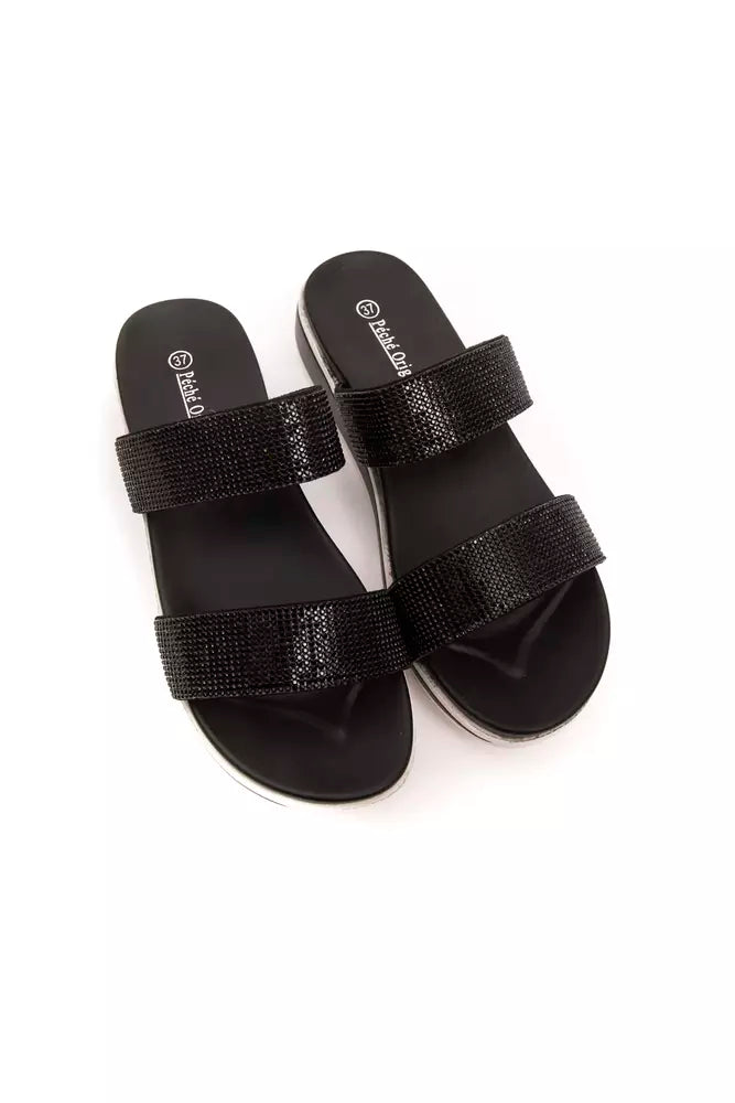 Sandalo da donna in tessuto nero originale Péché