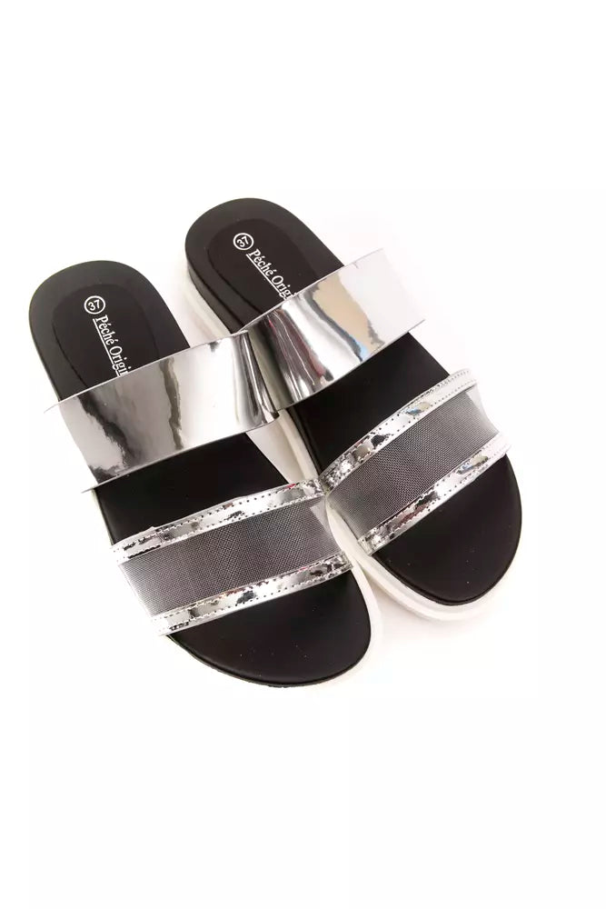 Sandalo da donna in polietilene argento originale Péché