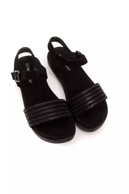 Sandalo da donna in tessuto nero originale Péché