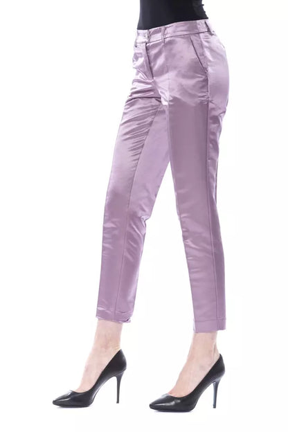 Pantaloni da donna in cotone viola BYBLOS
