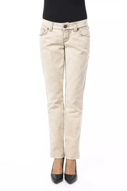 Jeans da donna in cotone beige BYBLOS