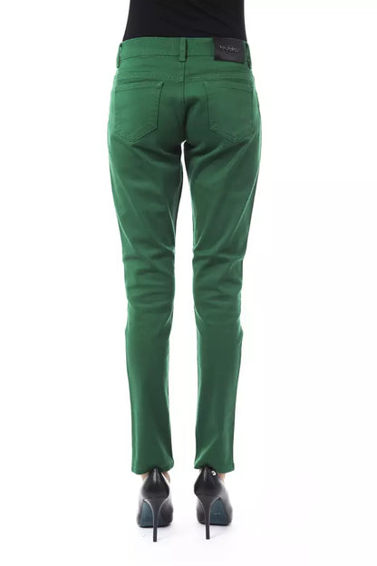 Pantaloni da donna in cotone verde BYBLOS