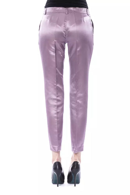 Pantaloni da donna in cotone viola BYBLOS