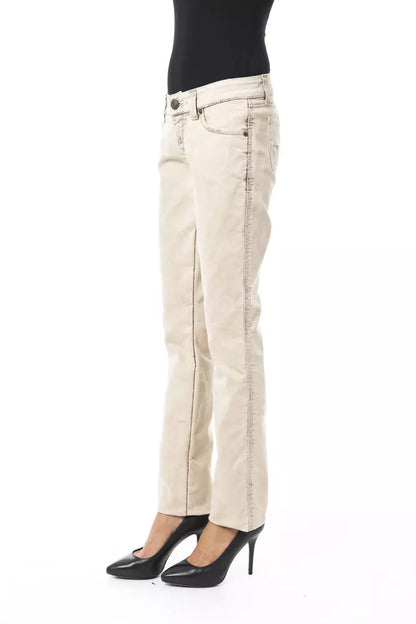Jeans da donna in cotone beige BYBLOS