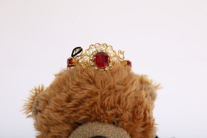 Dolce &amp; Gabbana Teddy Bear Gold Crystal Crown Tiara Diadema Fascia per Capelli