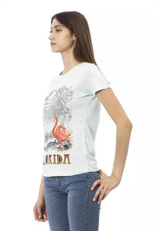 T-shirt da donna in cotone azzurro Trussardi Action