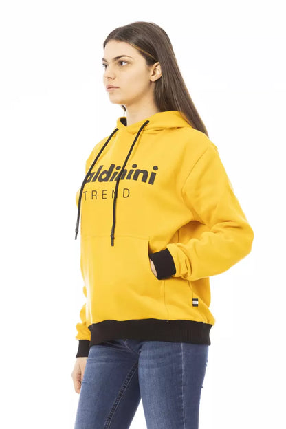 Felpa con cappuccio da donna in cotone giallo Baldinini Trend