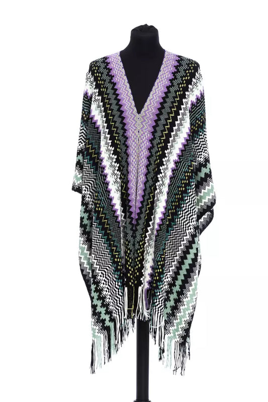 Poncho da donna in lana multicolore Missoni