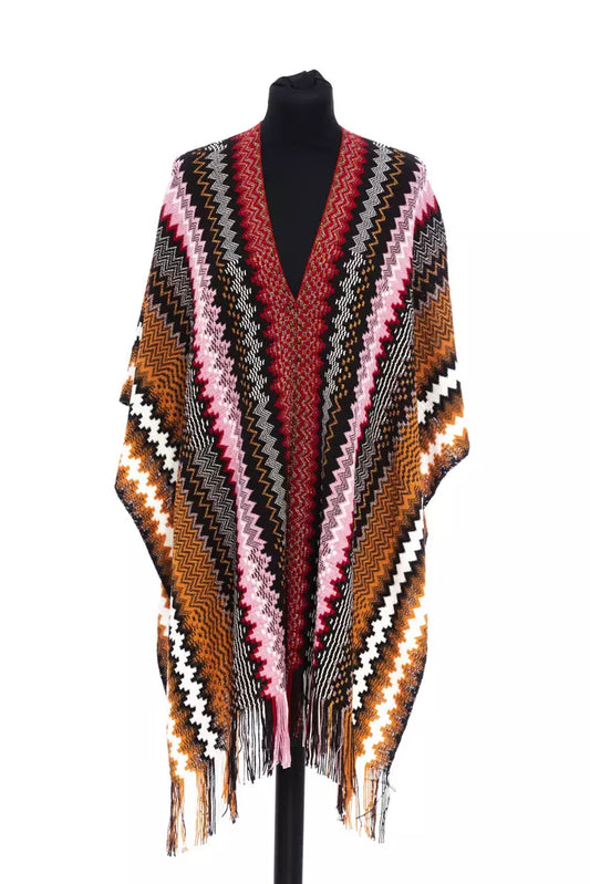 Poncho da donna in lana multicolore Missoni
