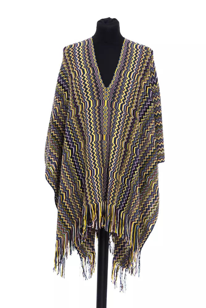 Poncho da donna in lana multicolore Missoni