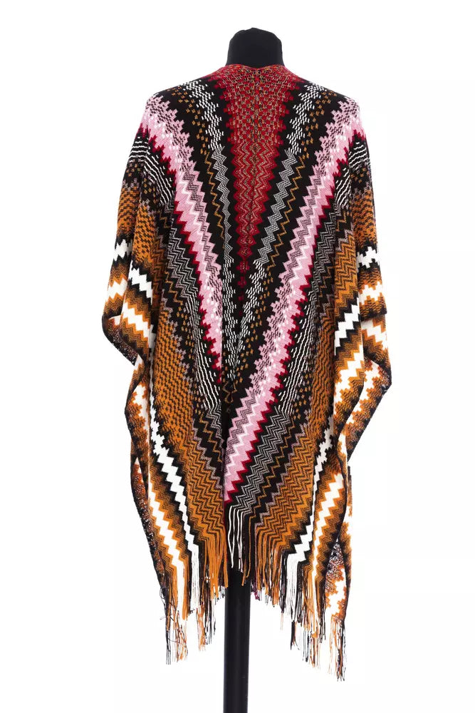 Poncho da donna in lana multicolore Missoni