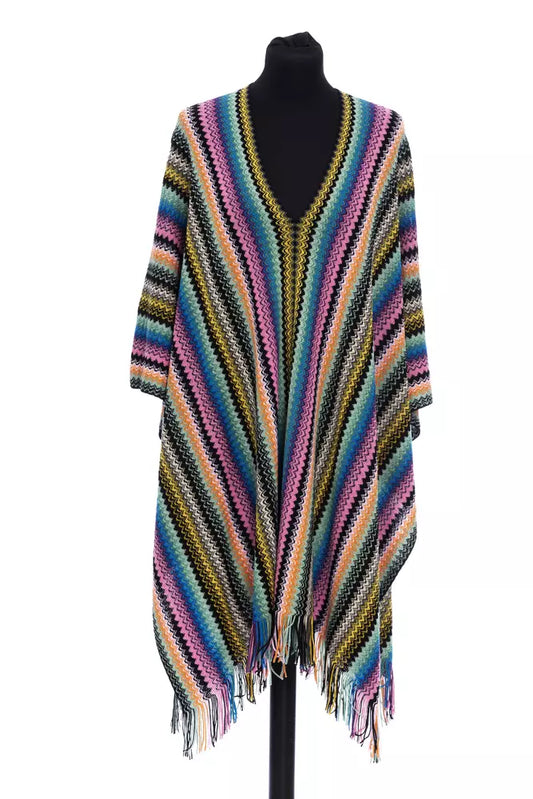 Poncho da donna in lana multicolore Missoni