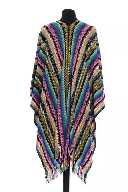 Poncho da donna in lana multicolore Missoni