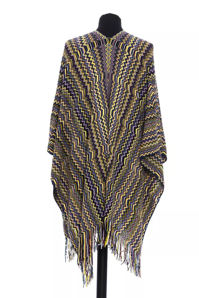 Poncho da donna in lana multicolore Missoni