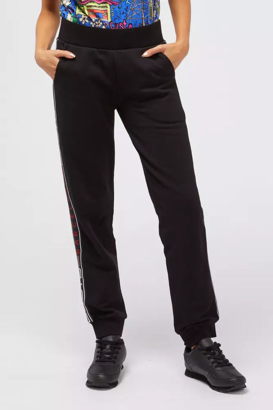 Pantaloni della tuta da donna in cotone nero Custo Barcelona