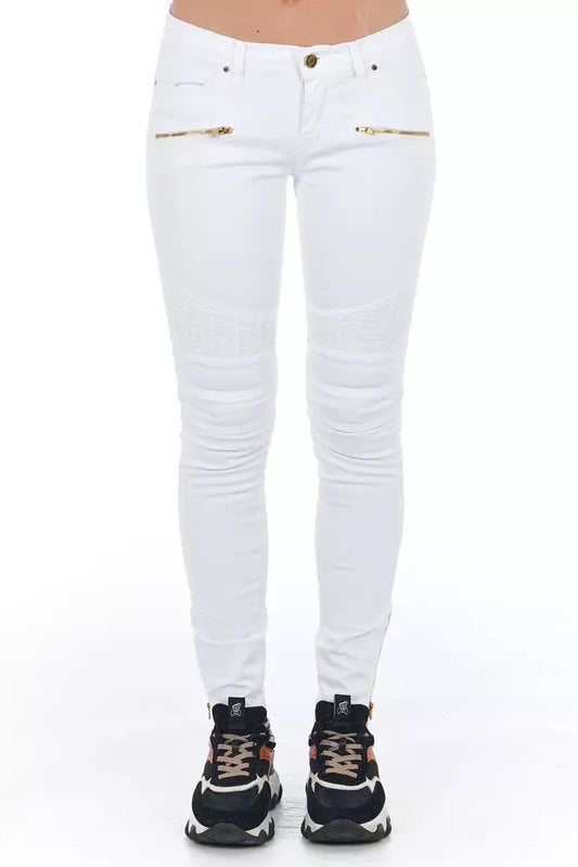 Jeans da donna in cotone bianco Frankie Morello