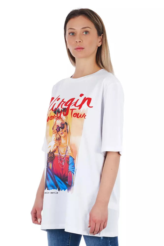Maglietta da donna in cotone bianco Frankie Morello