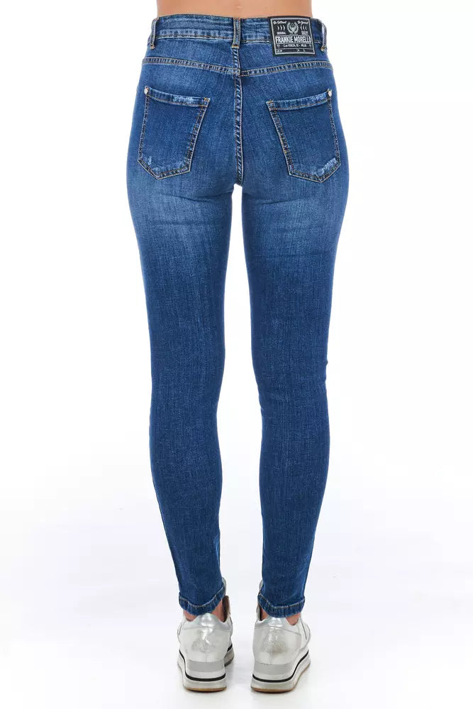 Jeans da donna in denim blu Frankie Morello