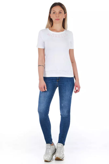 Jeans da donna in denim blu Frankie Morello