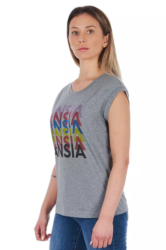 Maglietta da donna in cotone grigio Frankie Morello