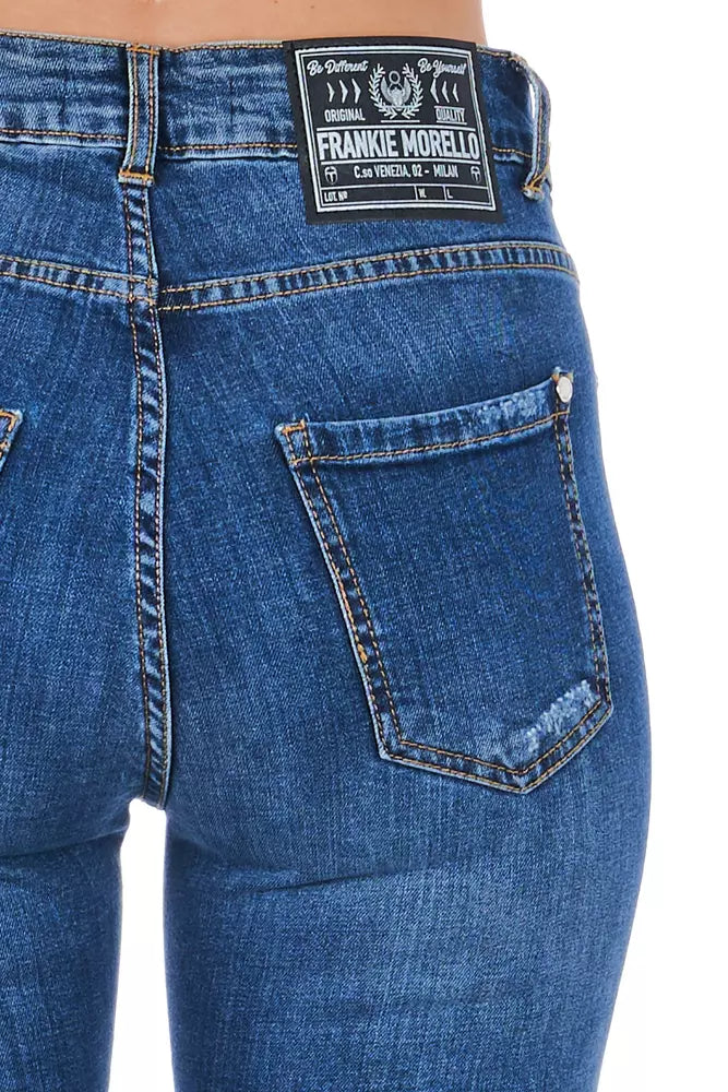 Jeans da donna in denim blu Frankie Morello