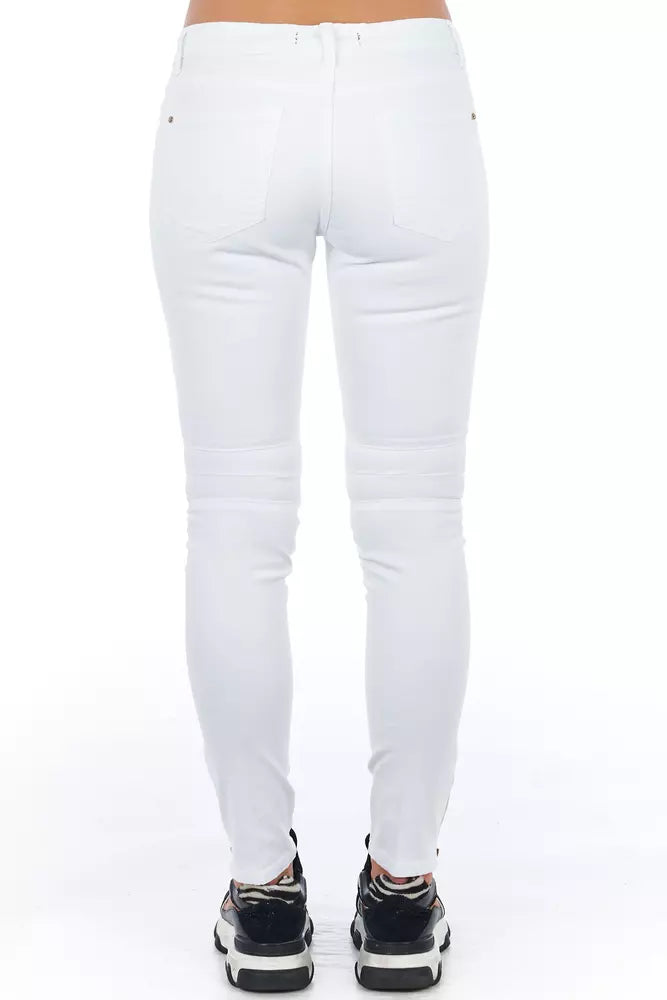 Jeans da donna in cotone bianco Frankie Morello