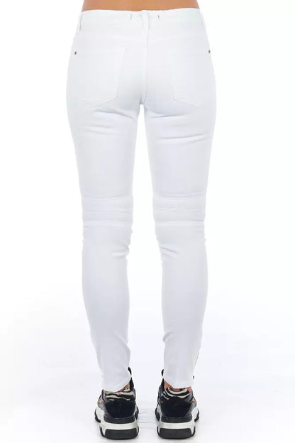 Jeans da donna in cotone bianco Frankie Morello