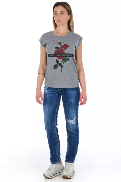 Jeans da donna in cotone blu Frankie Morello