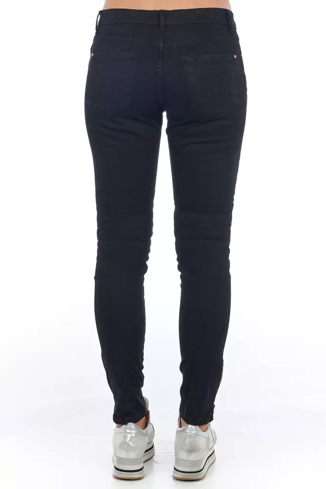Jeans da donna in cotone nero Frankie Morello